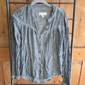 Knox Rose Charcoal Textured Button-Up Shirt